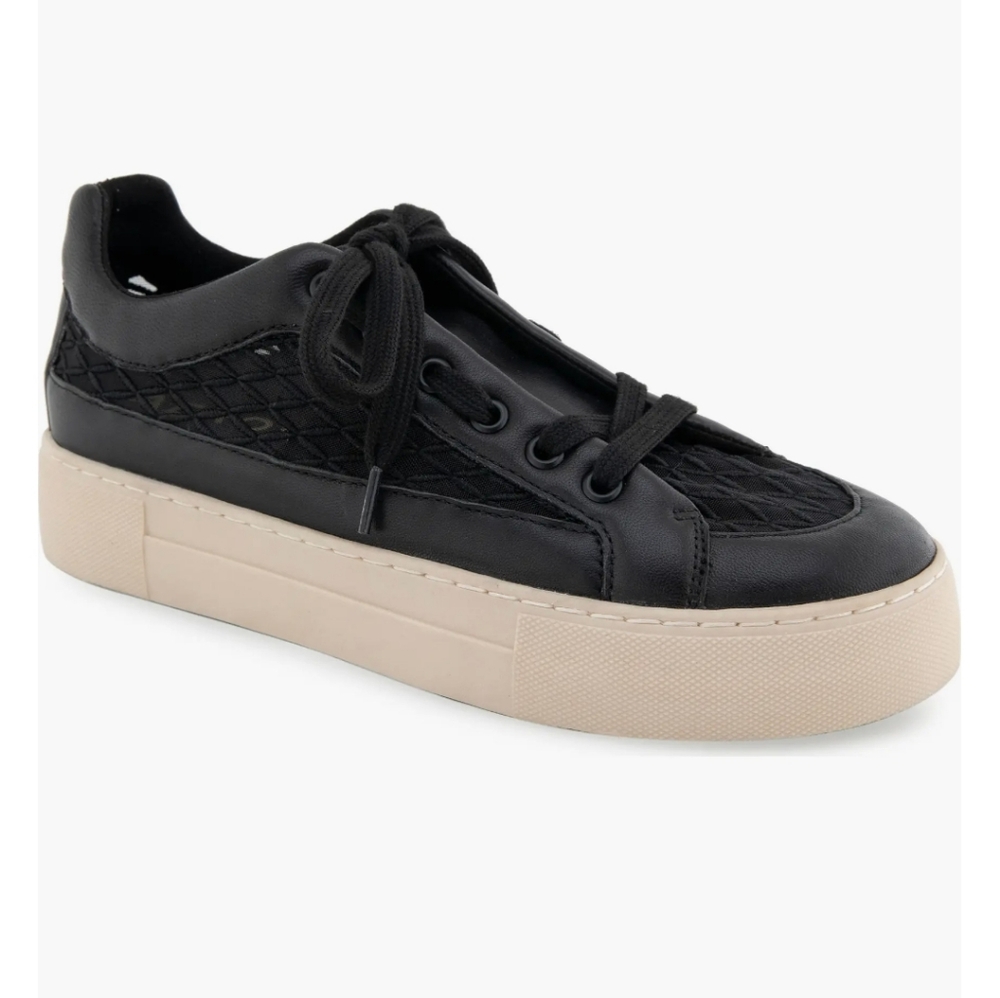 Black Aersoles Bo Leather/ Mesh  Sneakers